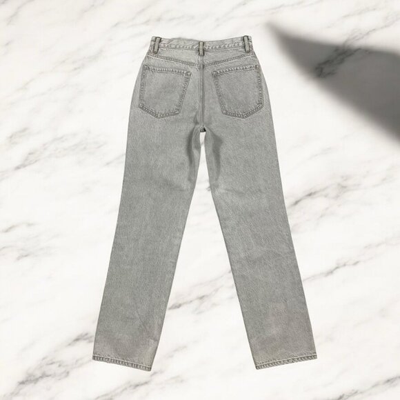 Pacsun Eco Gray Ripped Dad Jeans Size 26 Button Fly High Rise Baggy Slouchy Fit - Picture 5 of 11